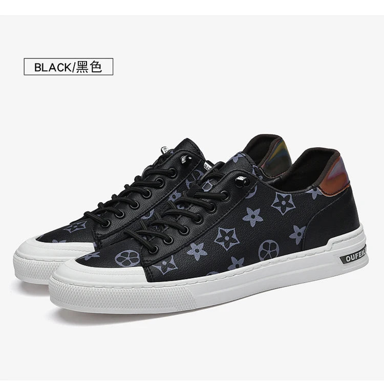 2025 Autumn Men's White Sneakers - Breathable Korean Street Style, Versatile Casual Shoes with Hong Kong Vibes