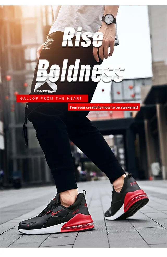 Leather Running Shoes for Men Casual Sports Sneakers Original Walking Jogging Air Cushion Male Trainers 2025 Big Size 45 46 47