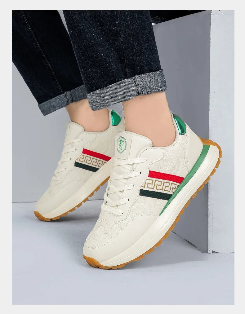 Genuine Leather Casual Shoes Men Designer Luxury Women Tennis Chunky Sneakers Muffin Sport Shoes Man Male Board Footwear