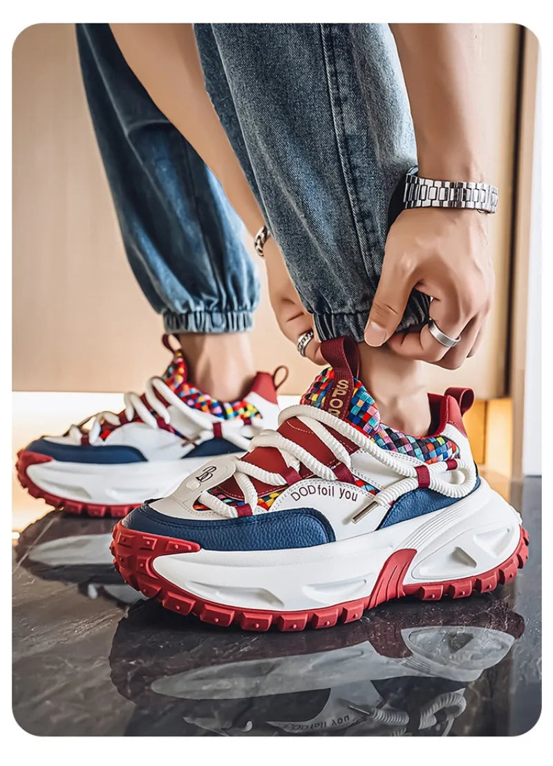 Shoes for Men High Quality Trend Light Platform Sneakers Fashion Retro Heightening Casual Thick Sole Men Shoes Zapatillas Hombre