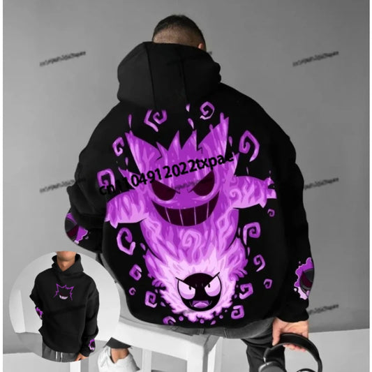 Hooded sweatshirt street style cartoon print men's casual wear autumn winter 2025 autumn winter  hoodie
