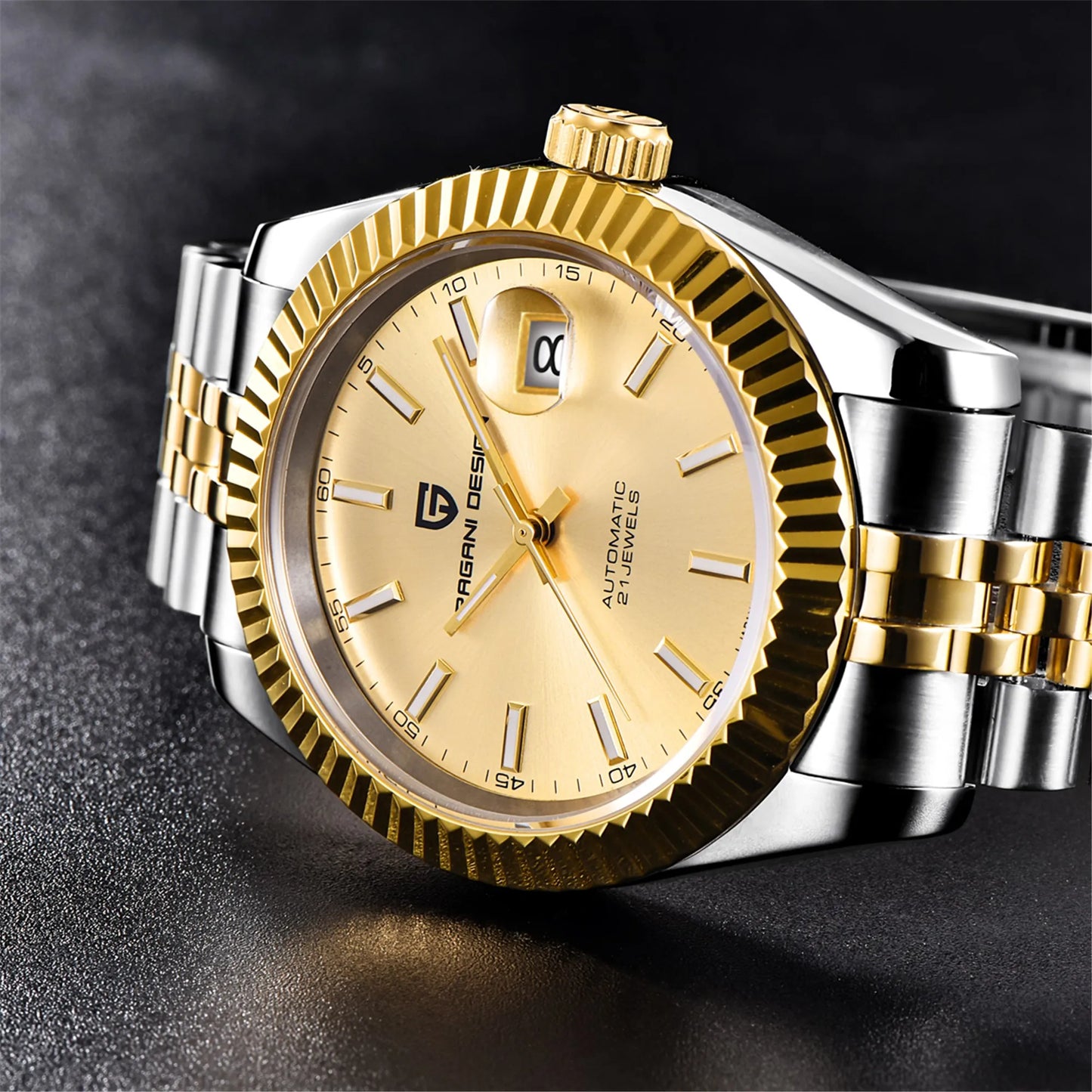 PAGANI DESIGN Man Mechanical Watch Top Brand Luxury Automatic Watch Stainless Steel 100m Waterproof Watch Men Clock Reloj Hombre