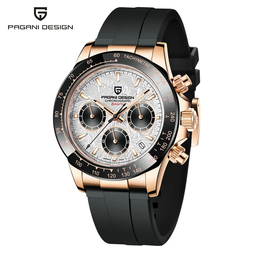 PAGANI DESIGN 2025 NEW 1664 Meteorite Dial Men's Watches Luxury Sapphire Quartz watch for men Sport Chronograph men Reloj Hombre