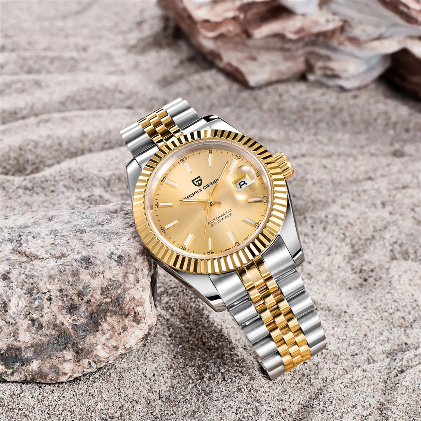 PAGANI DESIGN Man Mechanical Watch Top Brand Luxury Automatic Watch Stainless Steel 100m Waterproof Watch Men Clock Reloj Hombre