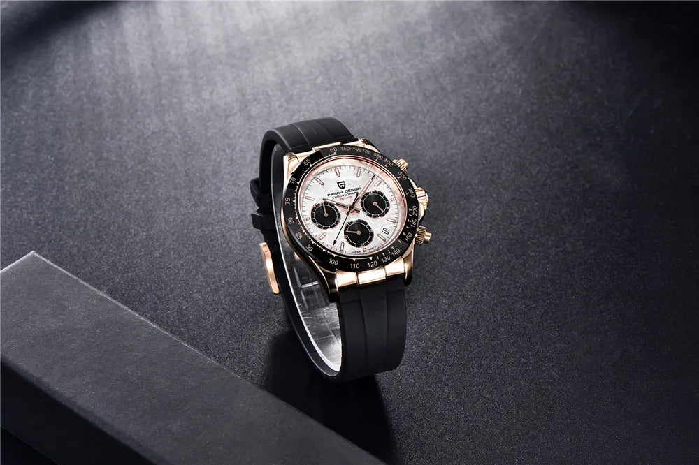 PAGANI DESIGN 2025 NEW 1664 Meteorite Dial Men's Watches Luxury Sapphire Quartz watch for men Sport Chronograph men Reloj Hombre
