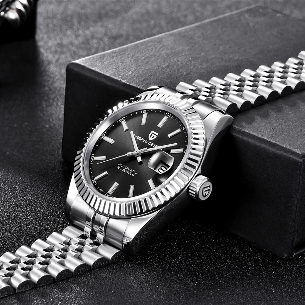 PAGANI DESIGN Man Mechanical Watch Top Brand Luxury Automatic Watch Stainless Steel 100m Waterproof Watch Men Clock Reloj Hombre