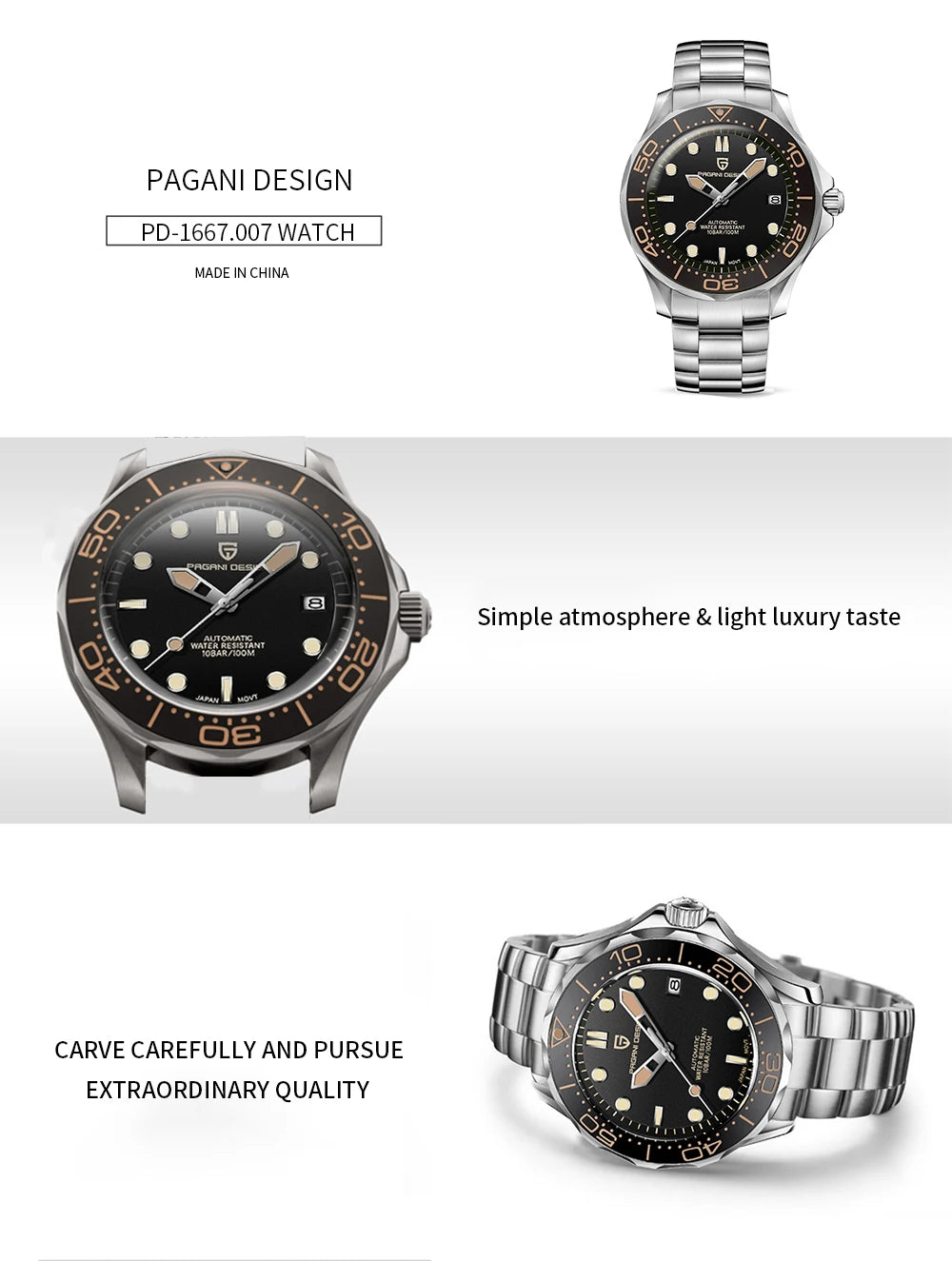 2025 New PAGANI DESIGN 007 Mechancial Wristwatc men Luxury Automatic watch for men NH35A Sapphire crystal Dive Clock man