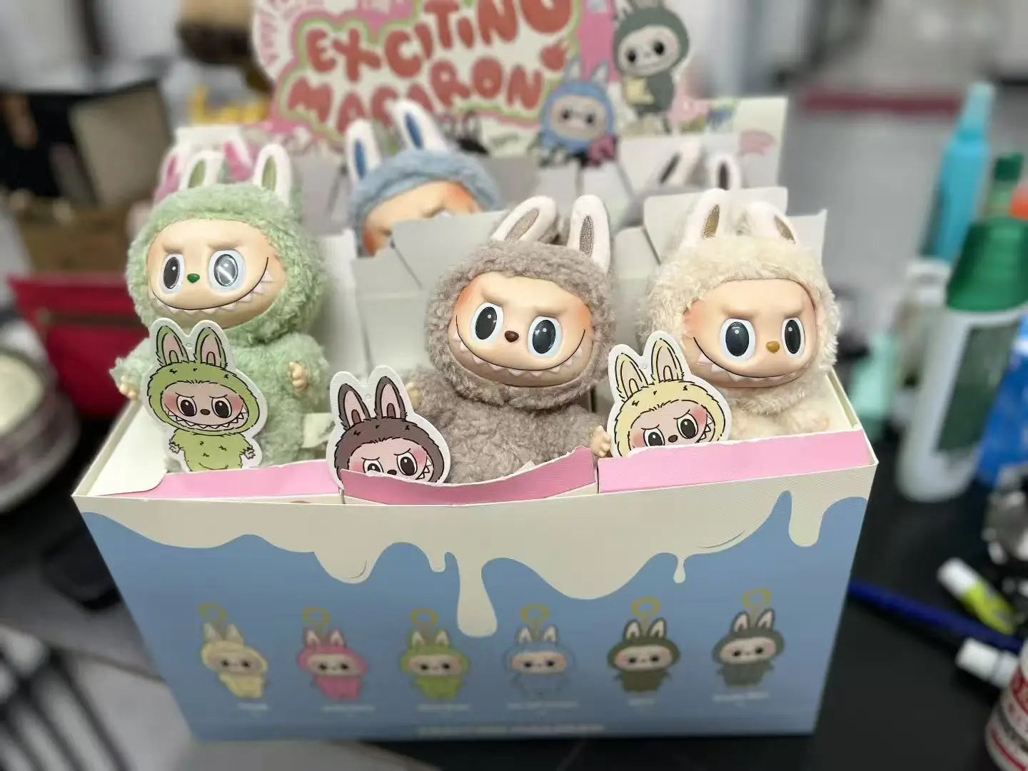 Labubu V1 Macaron US Beautiful and Lovely Cartoon Toy Doll with Couture Wardrobe