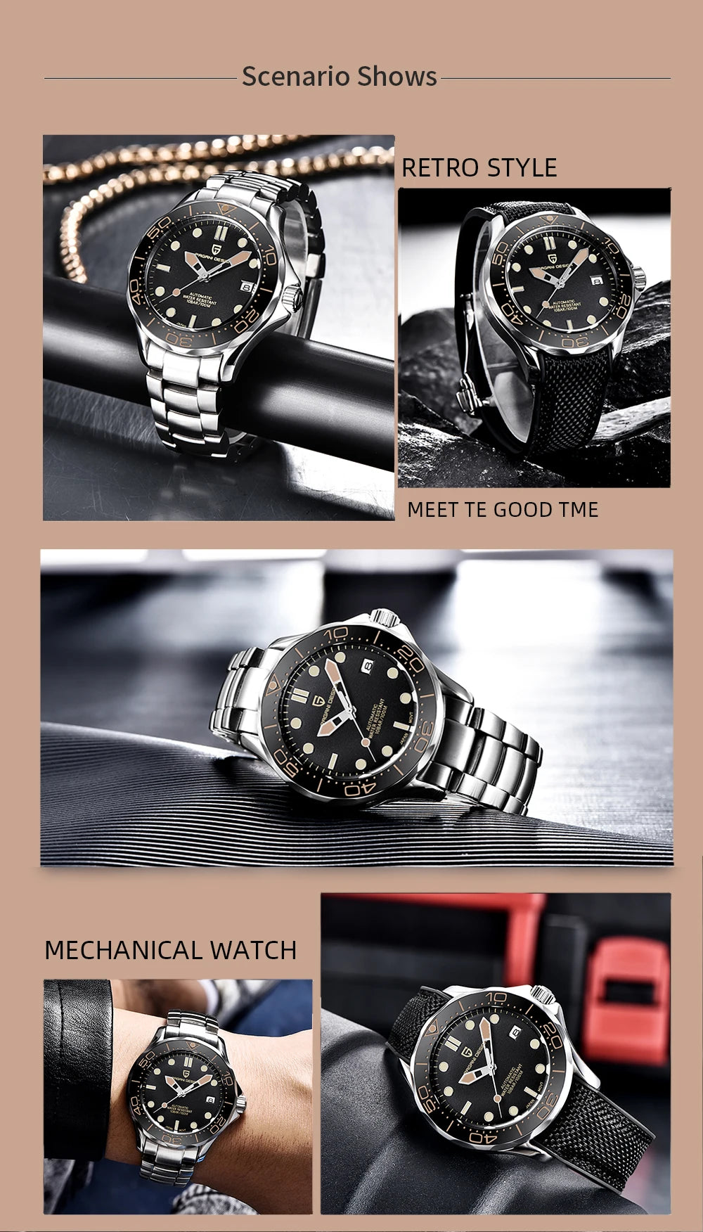 2025 New PAGANI DESIGN 007 Mechancial Wristwatc men Luxury Automatic watch for men NH35A Sapphire crystal Dive Clock man