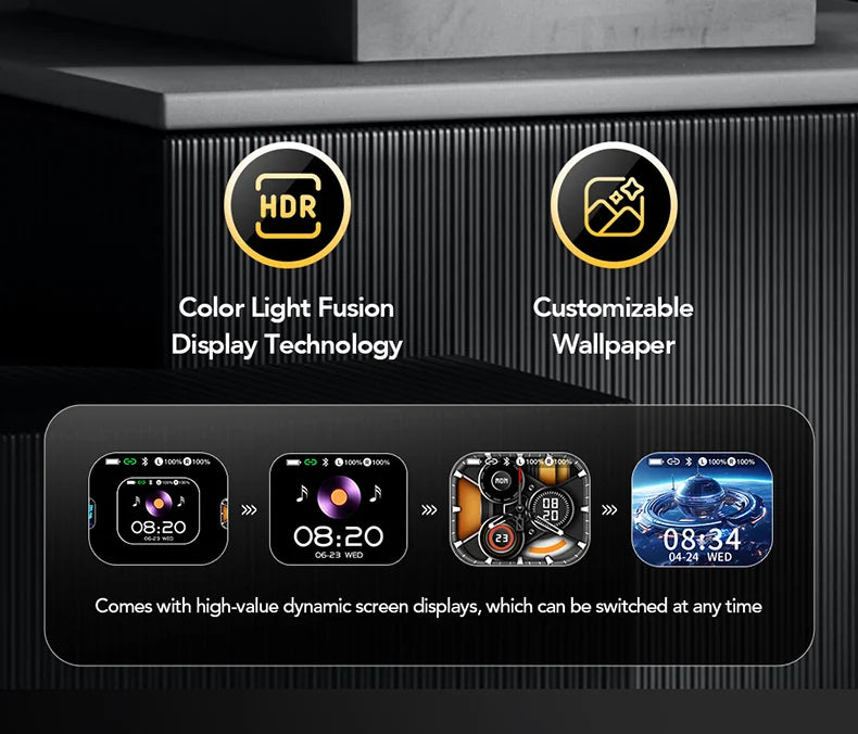 【HTC NE27】 Bluetooth Earphones AI OWS Sports Headphones LCD Screen Wireless Headphones Glowing Earhook Translator Earbuds