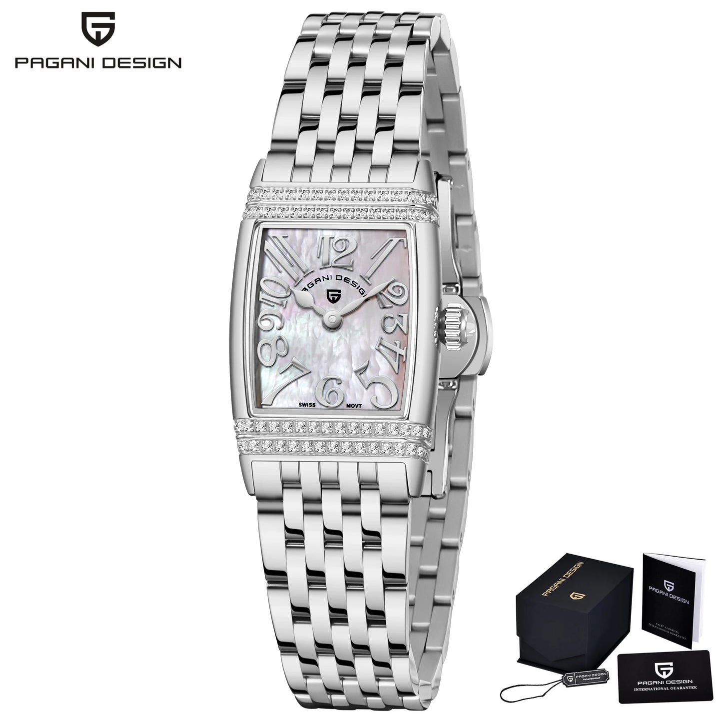 PAGANI DESIGN Women's Quartz Watch Luxury Fashion Sapphire Stainless Steel Waterproof Clock Bracelet Relogio Feminino PD1737