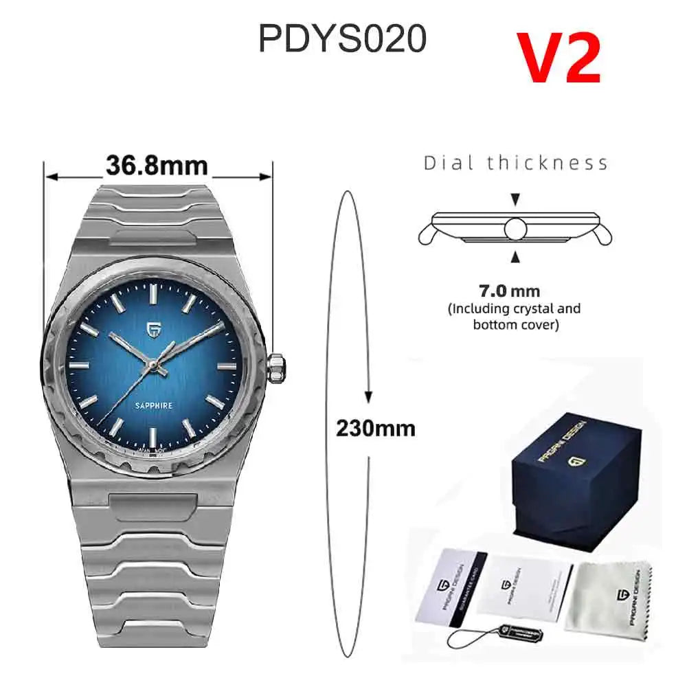 PAGANI DESIGN 2025 New Thin 7mm Fashion Men's Quartz Watch 10Bar Waterproof Stainless Steel Sapphire C3 Upgrade V2 reloj hombre
