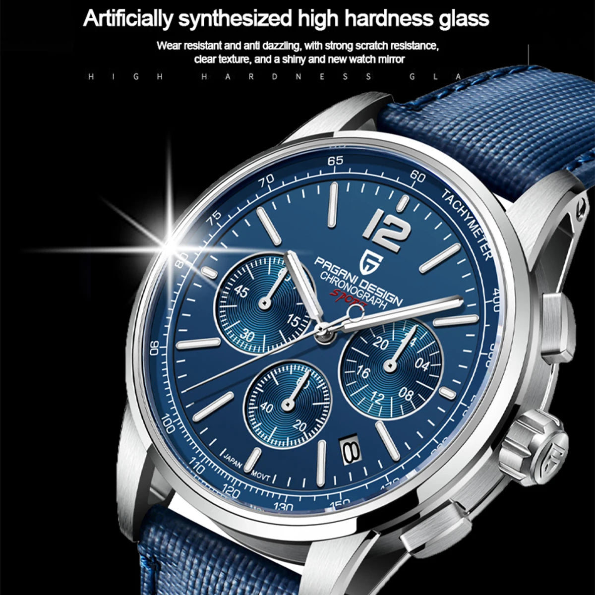 Pagani Design's new 41mm men's multifunctional quartz watch, sapphire crystal chronograph, VK63 men's watch