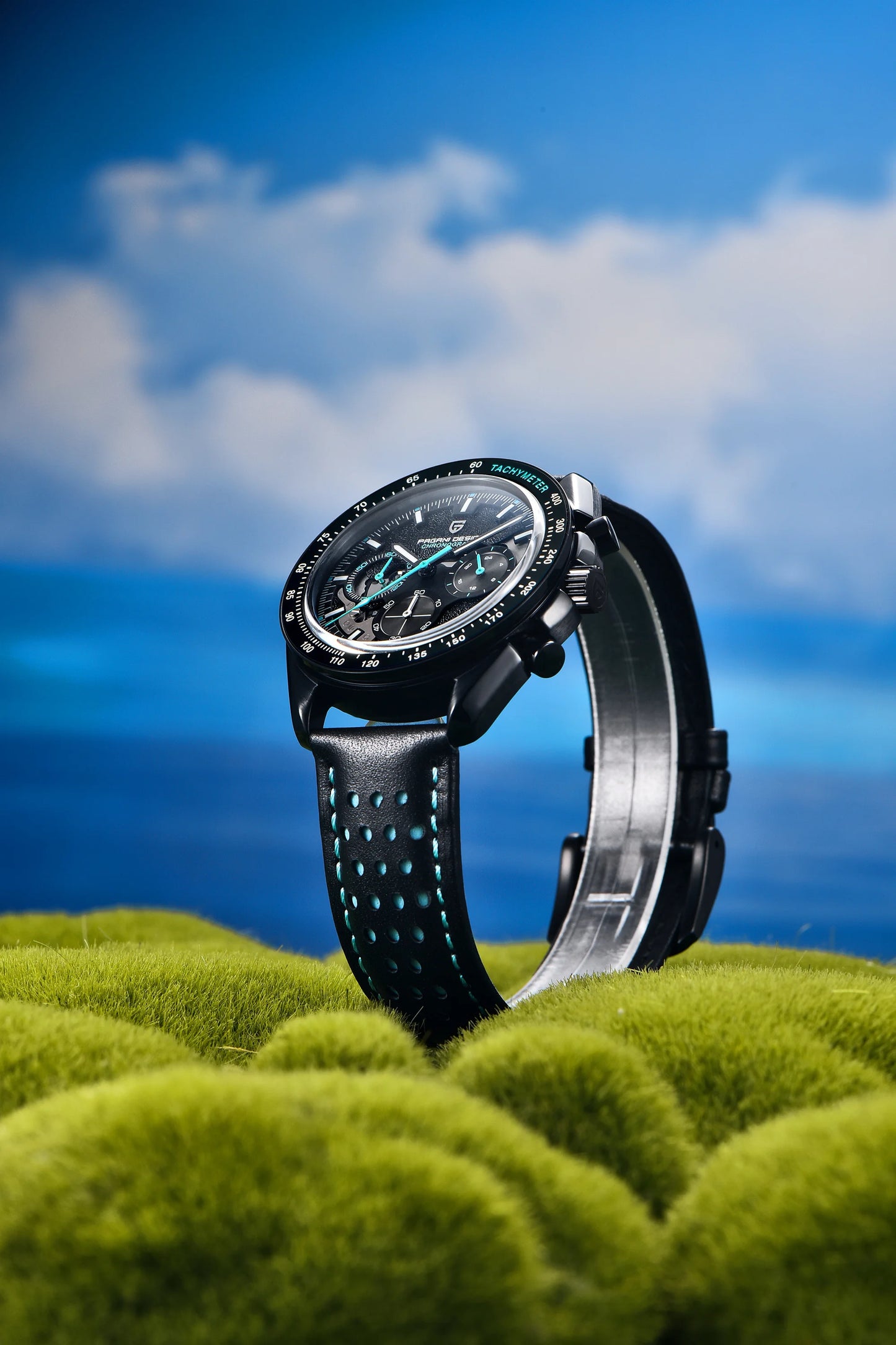 PAGANI DESIGN New 2024 Quartz Men's Watches Moon Top brand Luxury Watch Men Skeleton Sport Chronograph AR Sapphire Wrist Watch