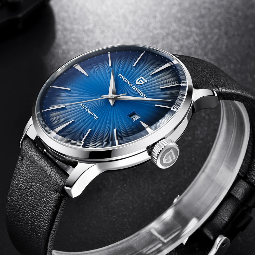PAGANI DESIGN watch men's luxury retro mechanical watch men's watch gift box leather stainless steel waterproof case men's watch