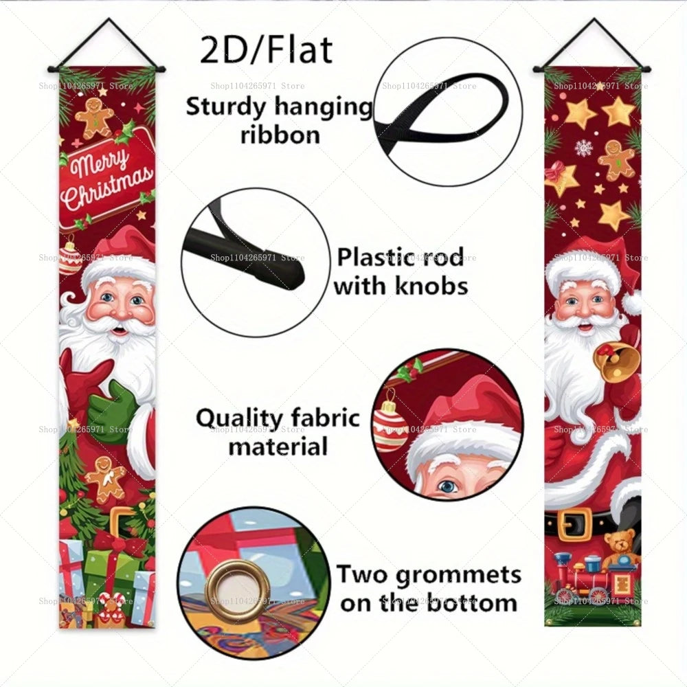 Christmas Door Banner Door Couplet Merry Christmas Decoration For Home 2025 Navidad Kerst Natal Noel Xmas Decor New Year 2026