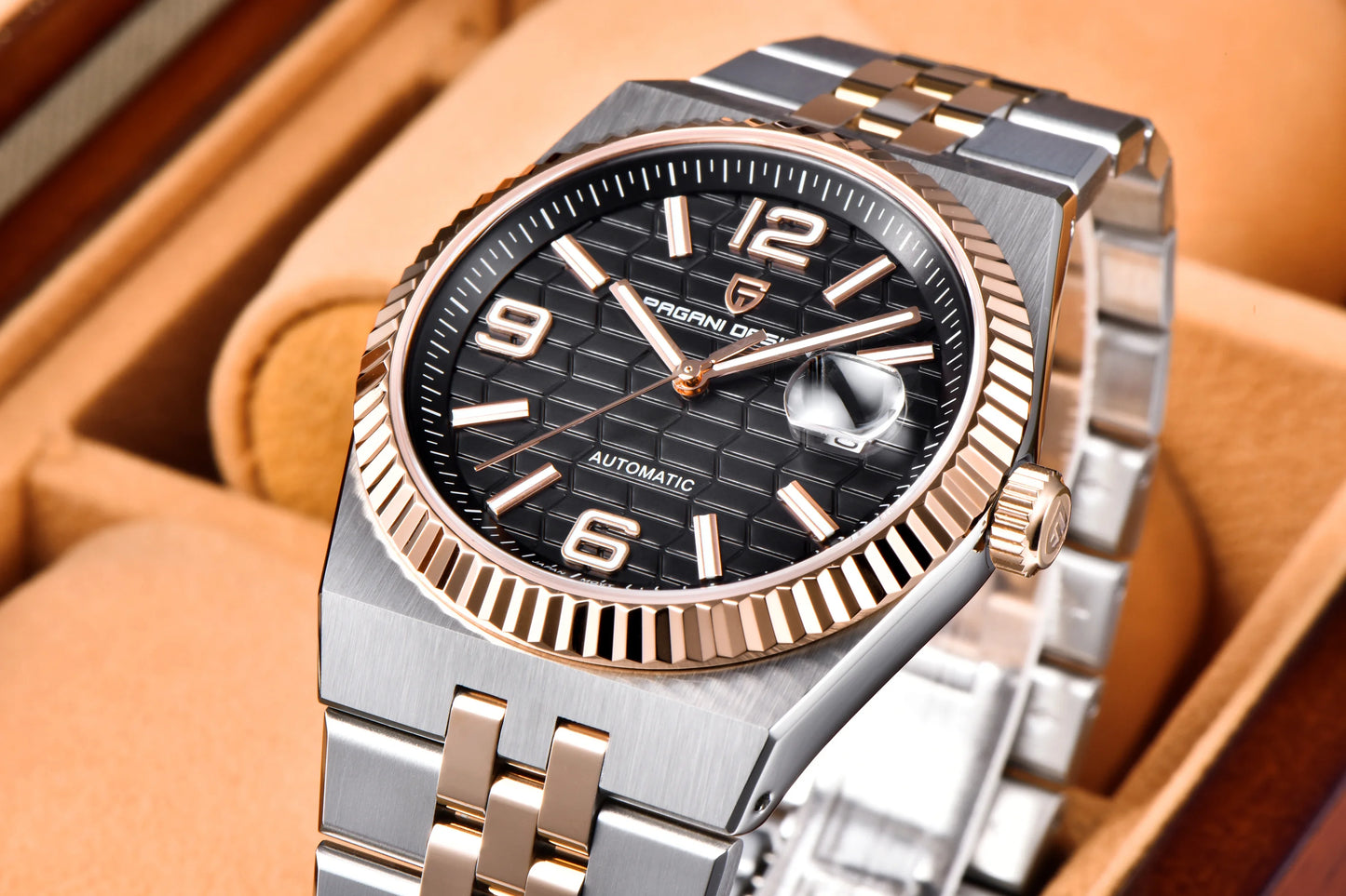 PAGANI DESIGN 3D Rhombus Dial Watches Luxury Automatic Watch Men Stainless steel Mechanical Wristwatch For Gift Box 2025 New