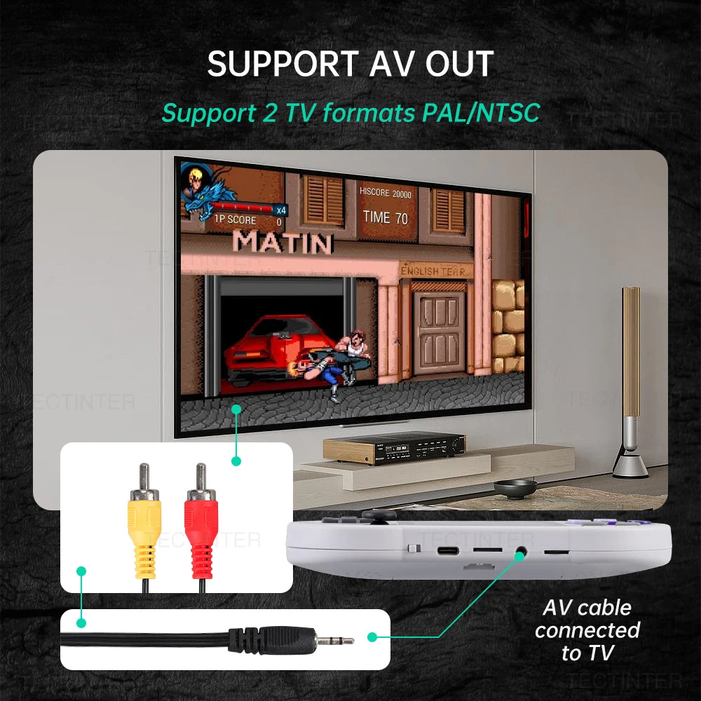 SF2000 3 inch IPS Screen Handheld Game Player Portable Video Game Console Built-in 8000+ Games Retro TV Game Player AV Output