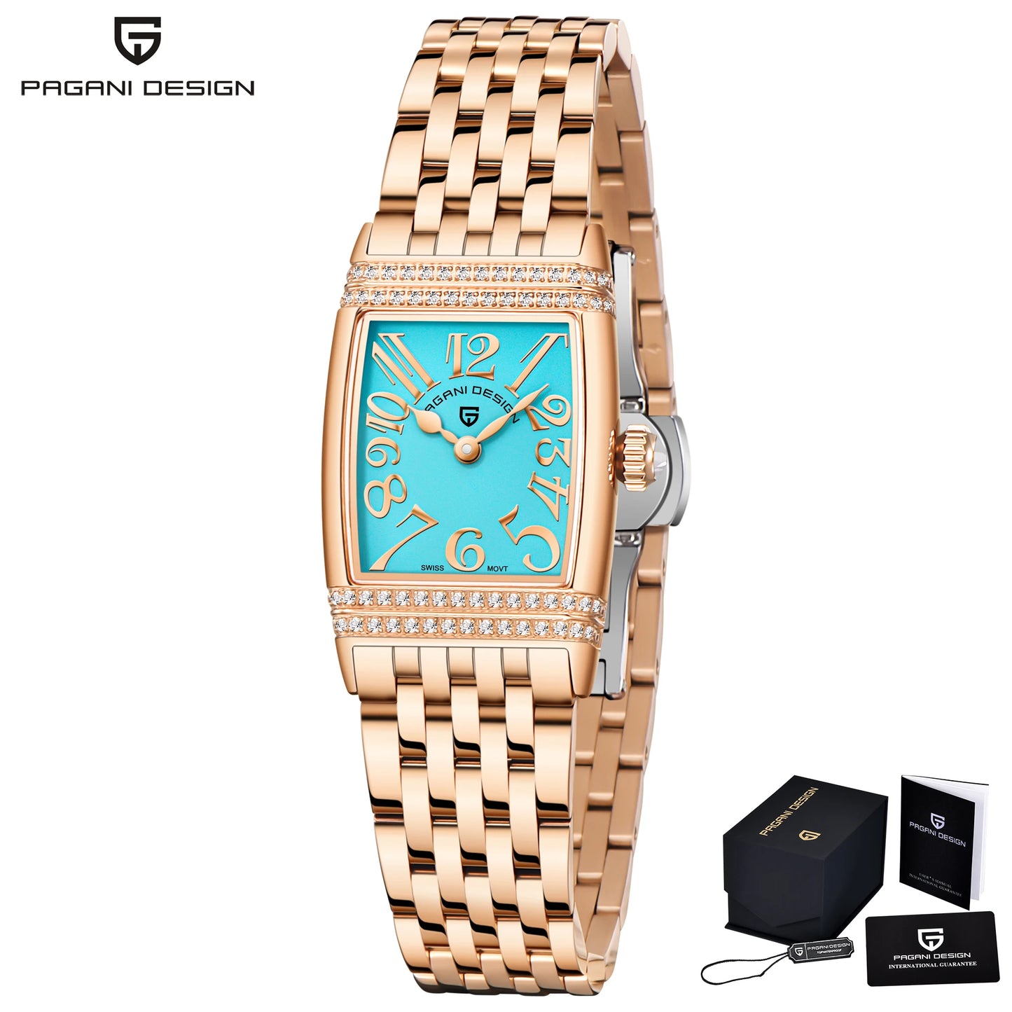 PAGANI DESIGN Women's Quartz Watch Luxury Fashion Sapphire Stainless Steel Waterproof Clock Bracelet Relogio Feminino PD1737