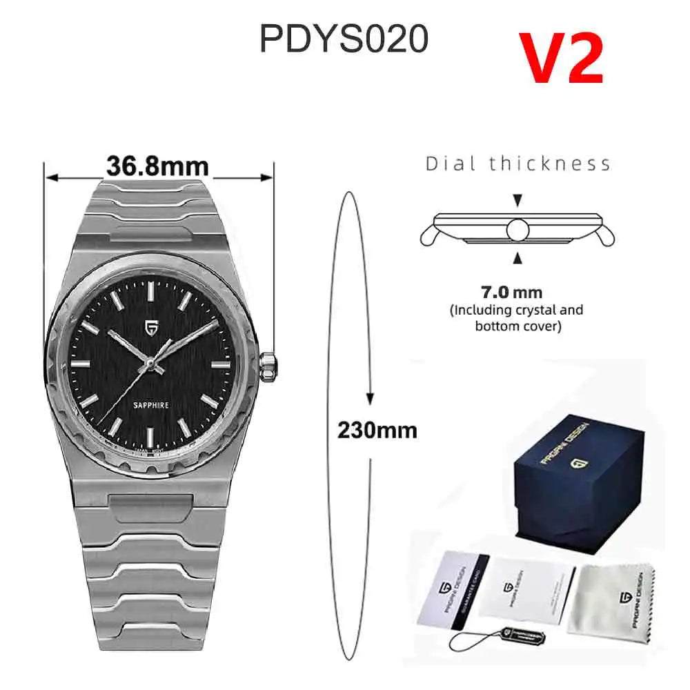 PAGANI DESIGN 2025 New Thin 7mm Fashion Men's Quartz Watch 10Bar Waterproof Stainless Steel Sapphire C3 Upgrade V2 reloj hombre