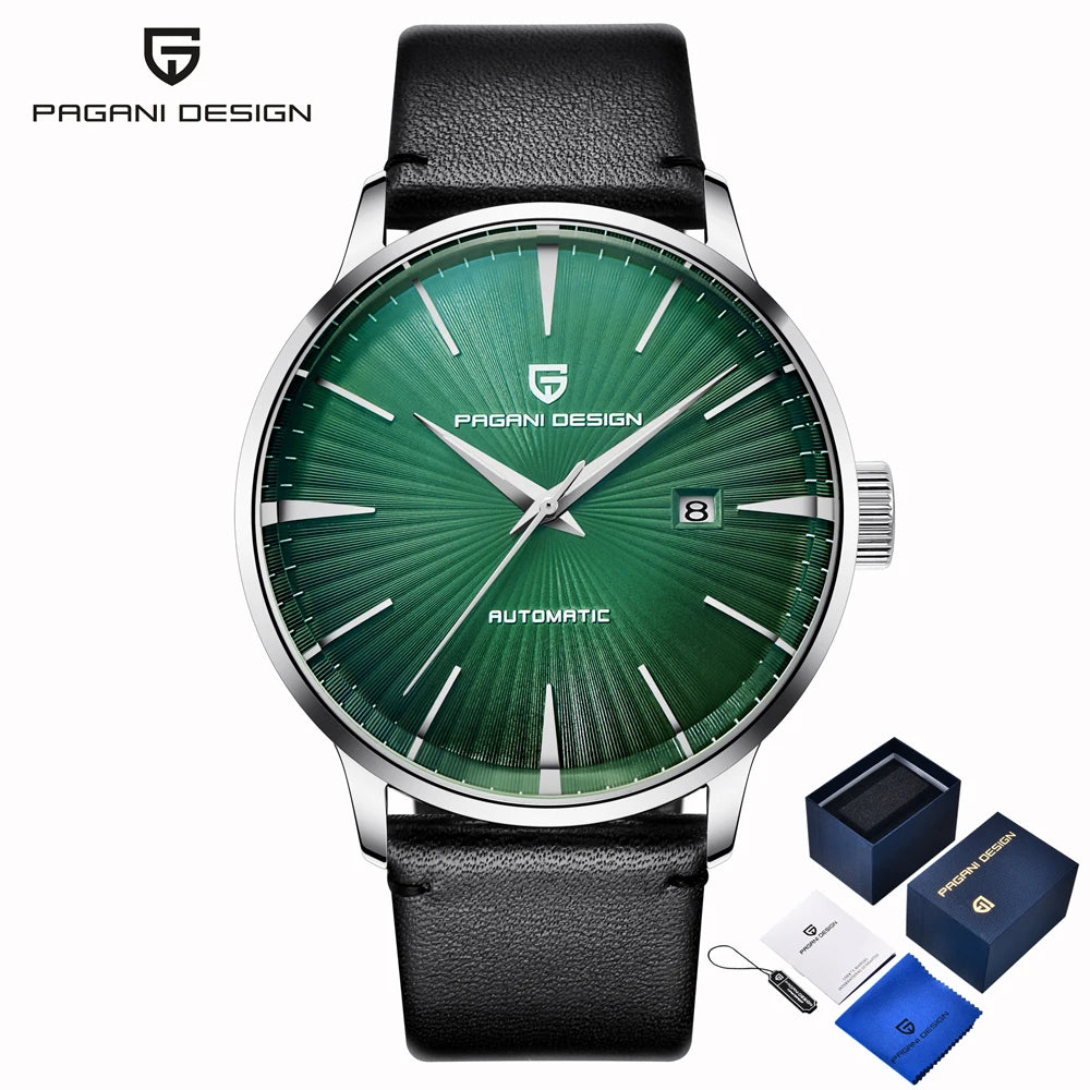 PAGANI DESIGN watch men's luxury retro mechanical watch men's watch gift box leather stainless steel waterproof case men's watch