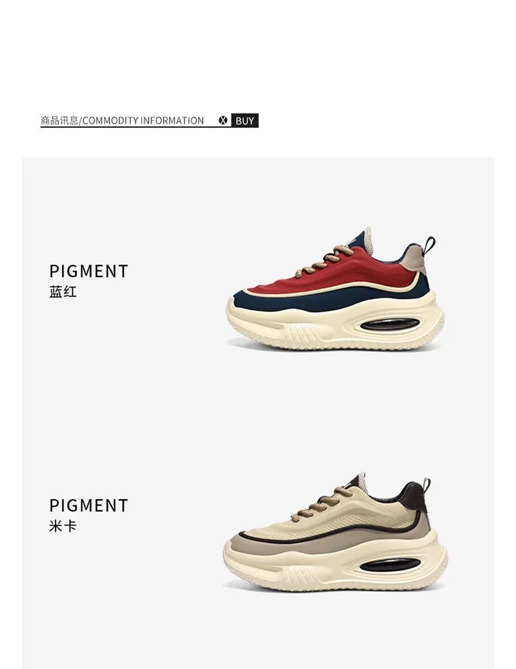 Men Casual Sneakers 2025 Spring New Fashion Gym Sports Leisure Shoes Men's Versatile Thick Sole Height Increasing Walking Shoes