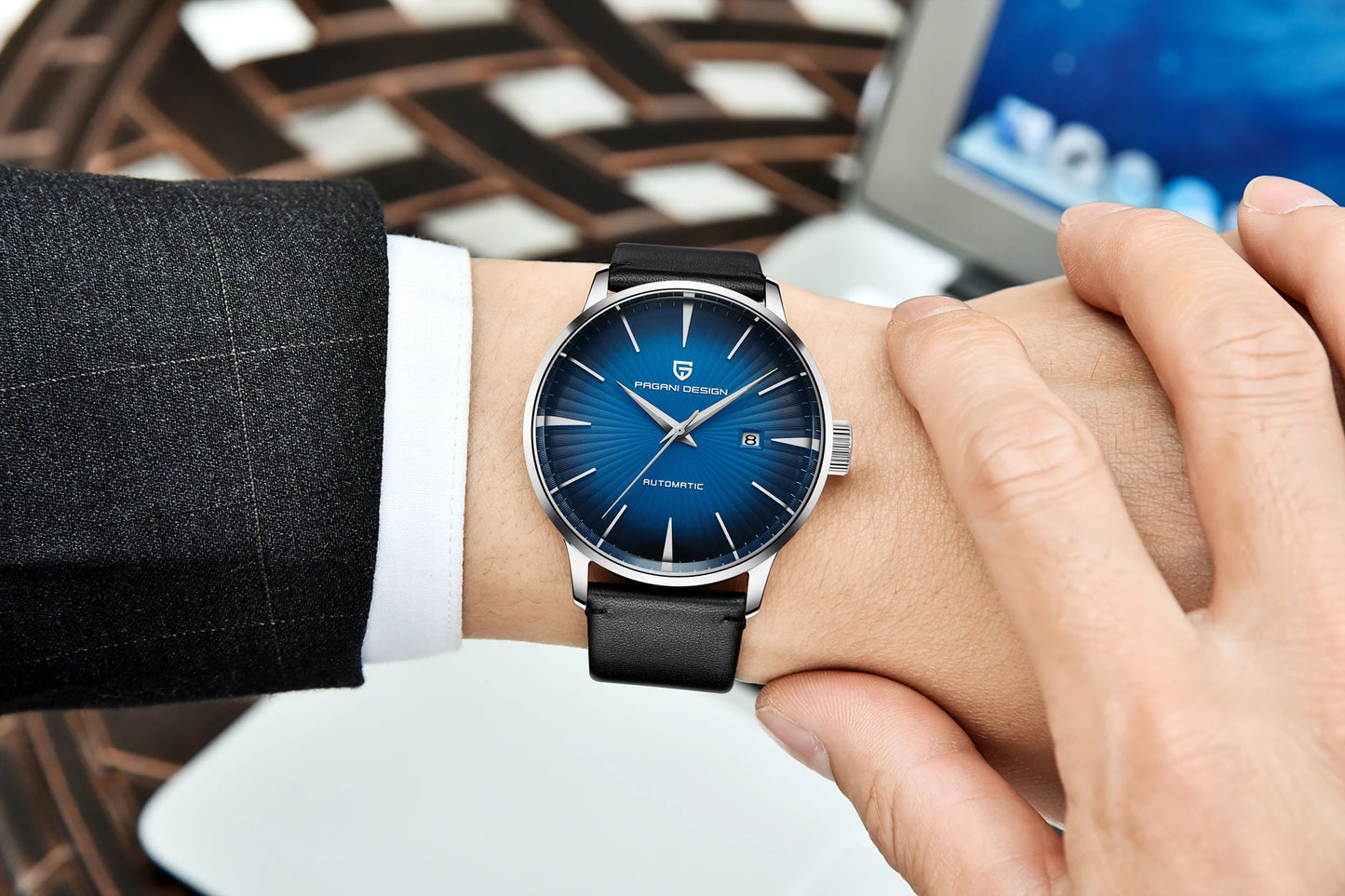 PAGANI DESIGN watch men's luxury retro mechanical watch men's watch gift box leather stainless steel waterproof case men's watch