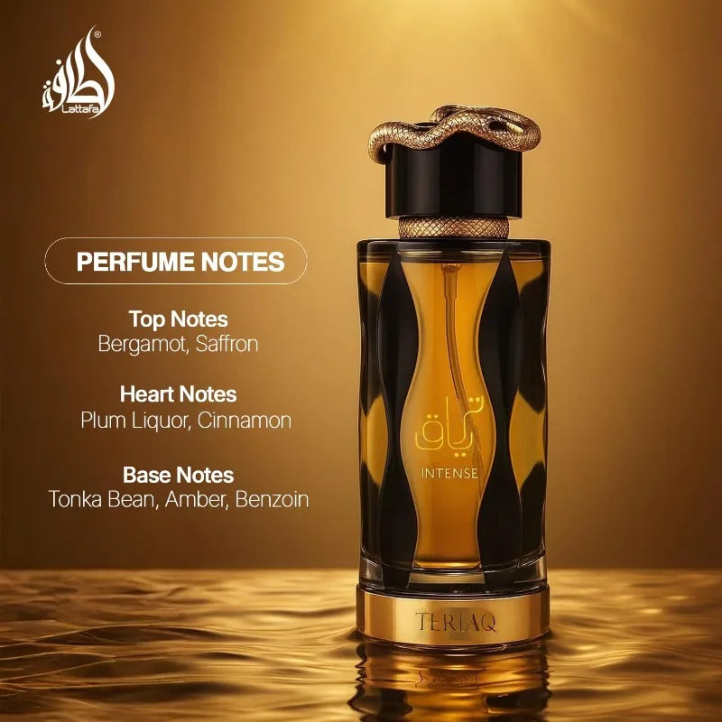 Lattafa Teriaq Intense Eau de Parfum Spray Unisex 100ml Original Arab Perfumes Lasting Oriental Spicy Pheromones Perfume Makeup