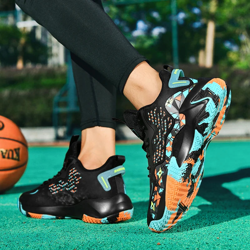 Men's Basketball Shoes Have Strong Jumping Ability Trendy and Versatile Street Style Fashionable and Lightweight