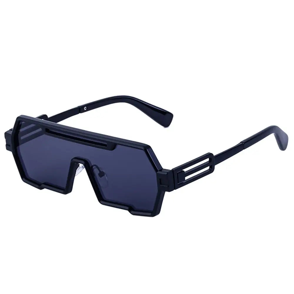 Metal Steampunk Sunglasses Trendy Punk UV400 Protection Shades Big Frame Irregular Square Sun Glasses for Men