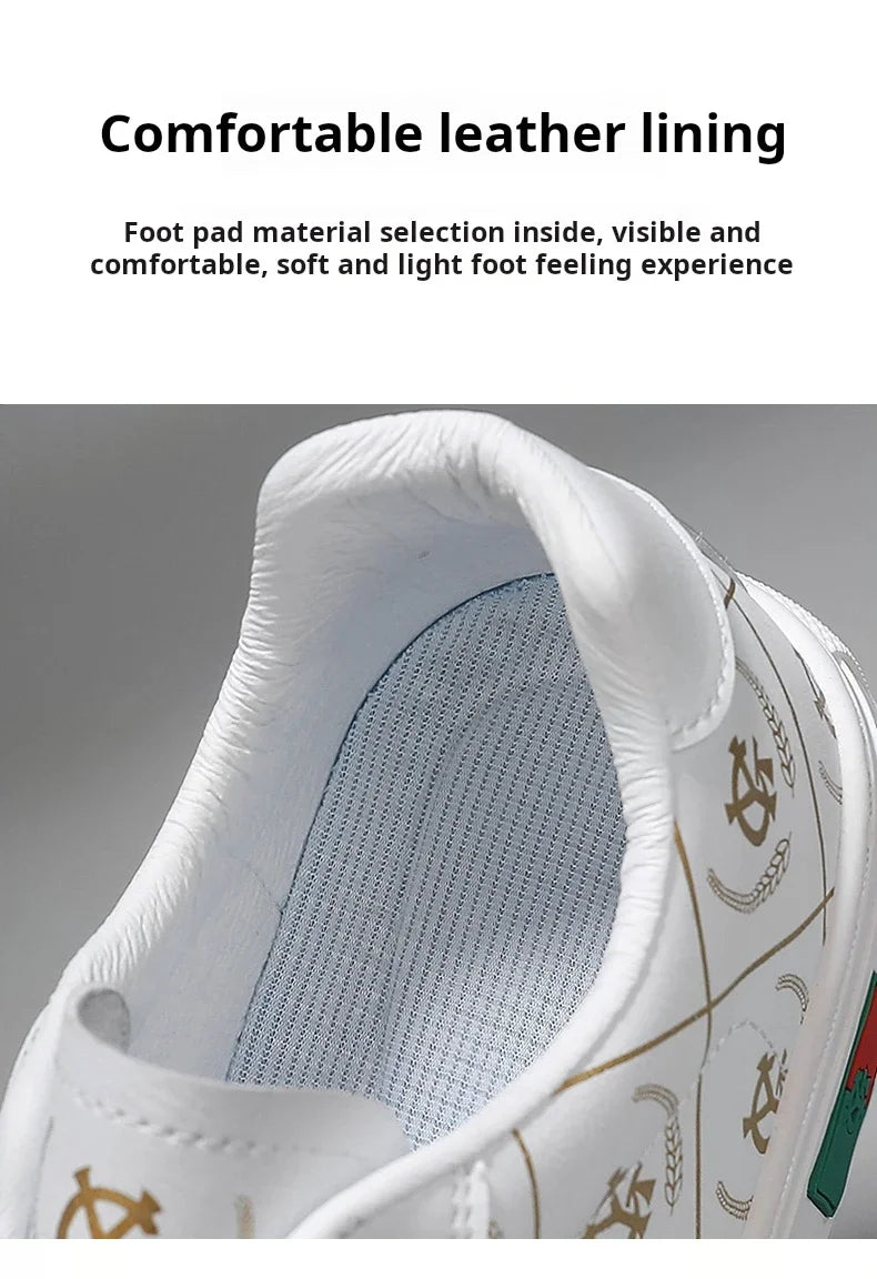 Sneakers Casual Men Designer Punk Golden Board Shoes Fashion Microfiber Leather Upper Height Increased Flat Platform Sport Shoes