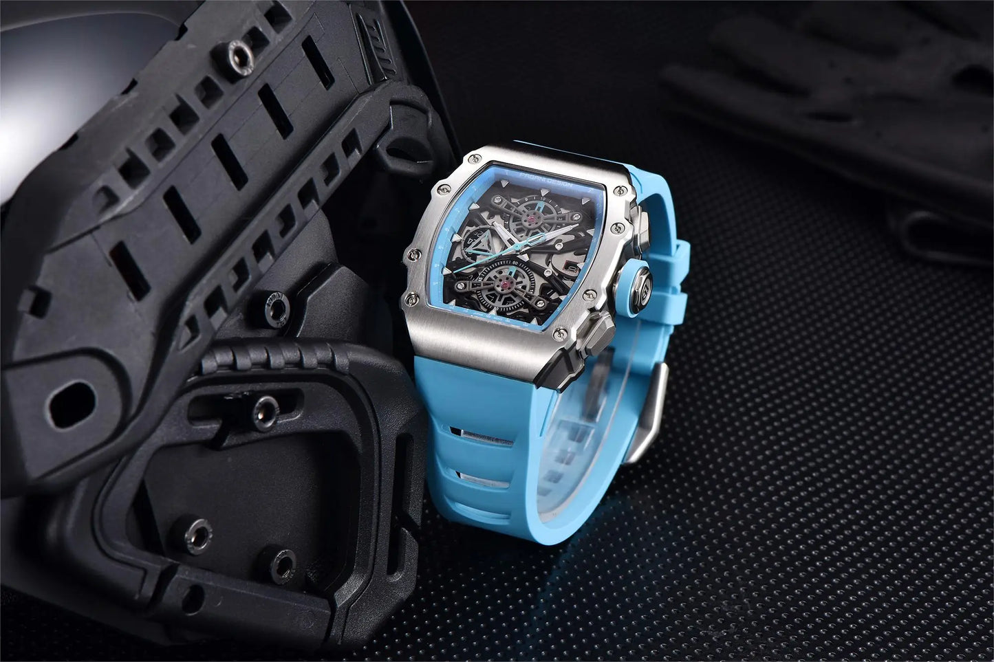 PAGANI DESIGN 2025 Barrel Shaped Hollow Classic Men Quartz Watches Multiple Time Zone Sapphire Glass Waterproof Chronograph Gift