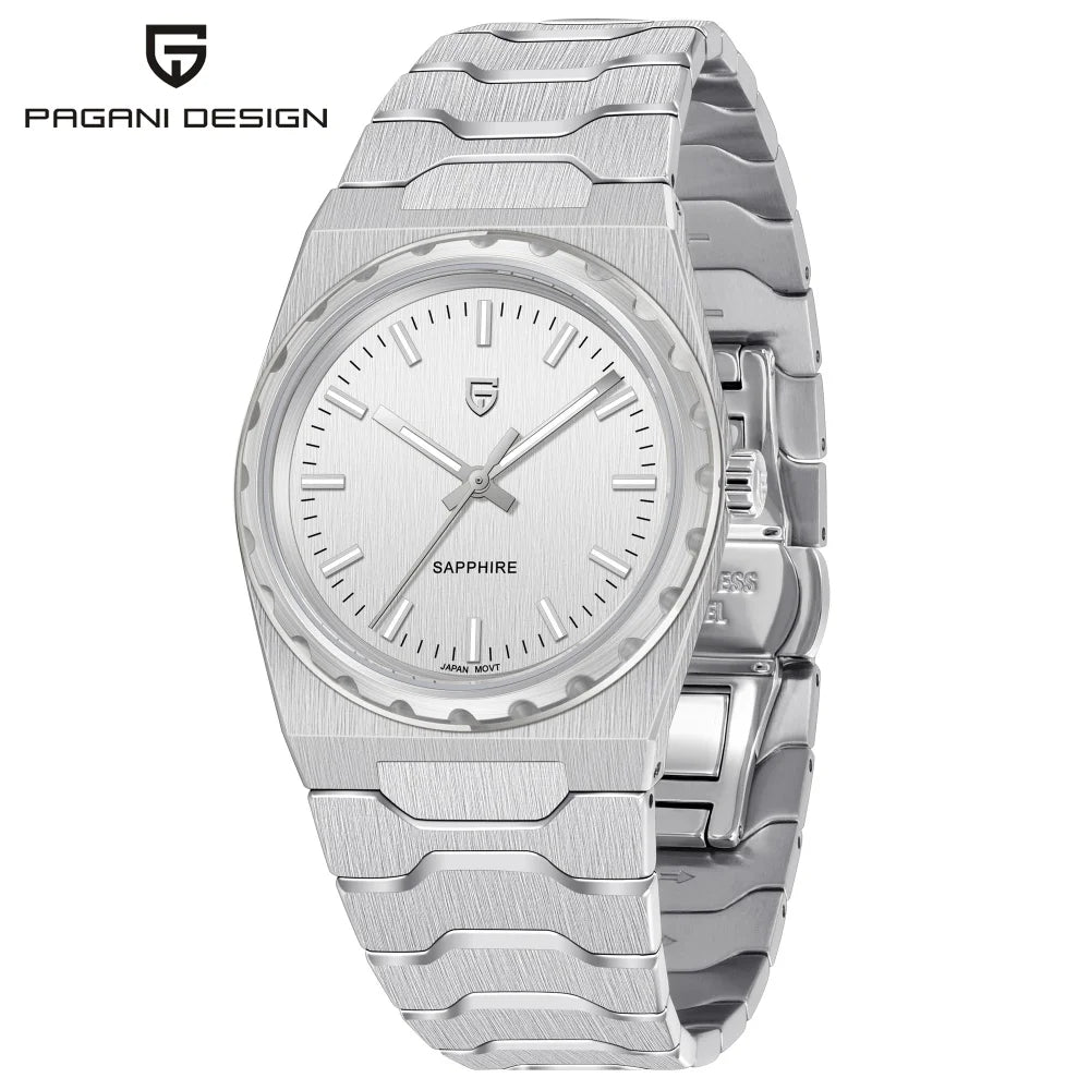 PAGANI DESIGN 2025 New Thin 7mm Fashion Men's Quartz Watch 10Bar Waterproof Stainless Steel Sapphire C3 Upgrade V2 reloj hombre