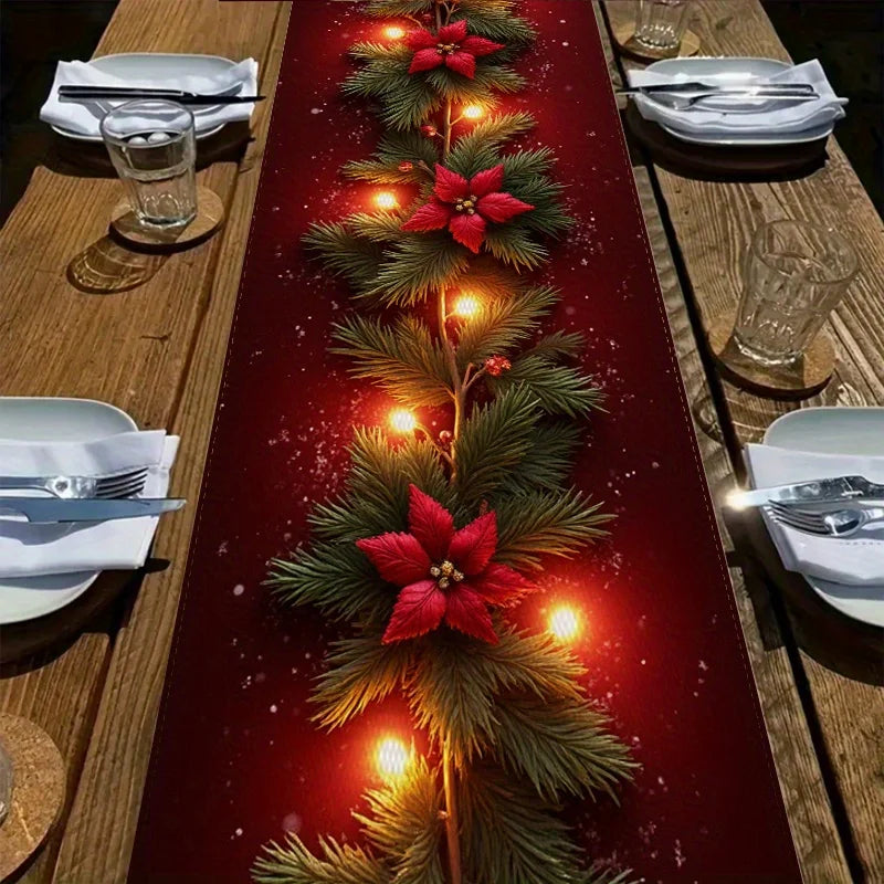 Christmas Fireplace Mantel Scarf Table Runner Xmas Party Decor Kid Favors 2025 Xmas Living Room Navidad Natal New Year Gift 2026