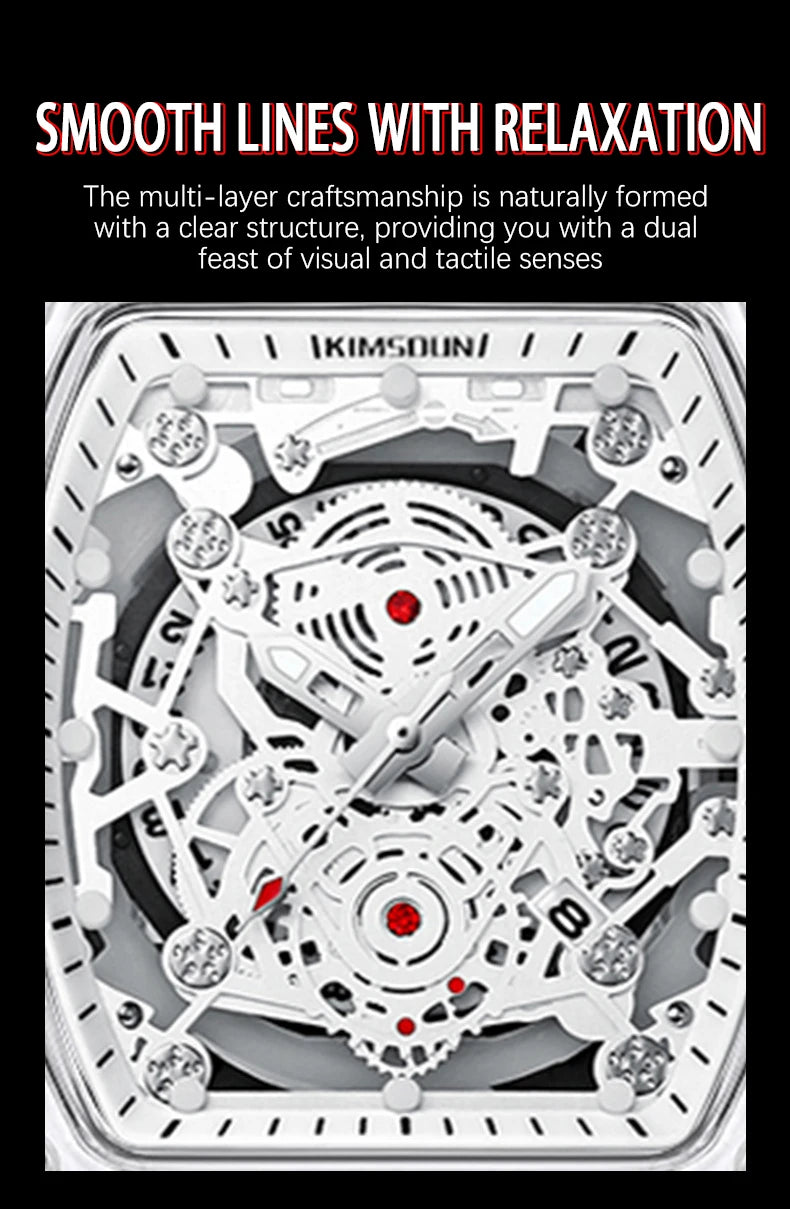 UTHAI BK134 Fashionable Men watch barrel shaped transparent waterproof quartz watch sports clock gift watches for man