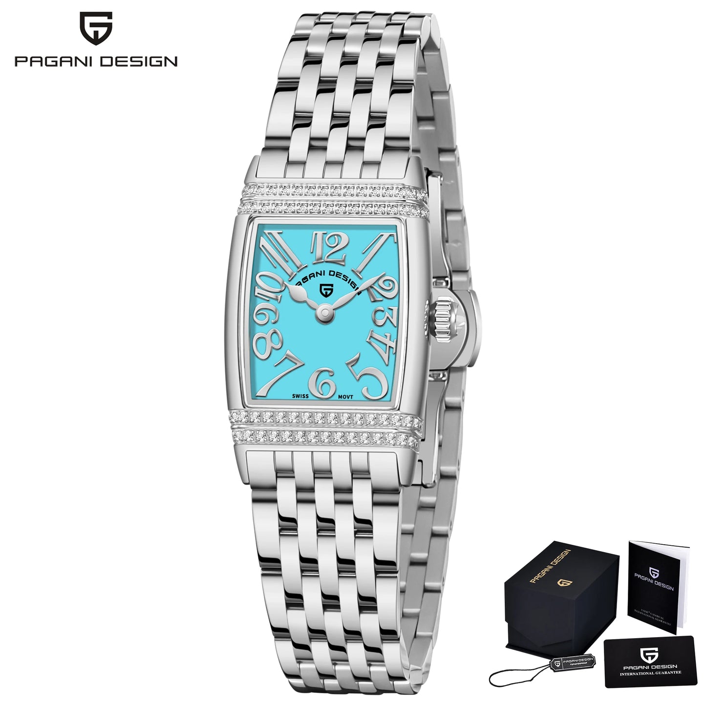PAGANI DESIGN Women's Quartz Watch Luxury Fashion Sapphire Stainless Steel Waterproof Clock Bracelet Relogio Feminino PD1737