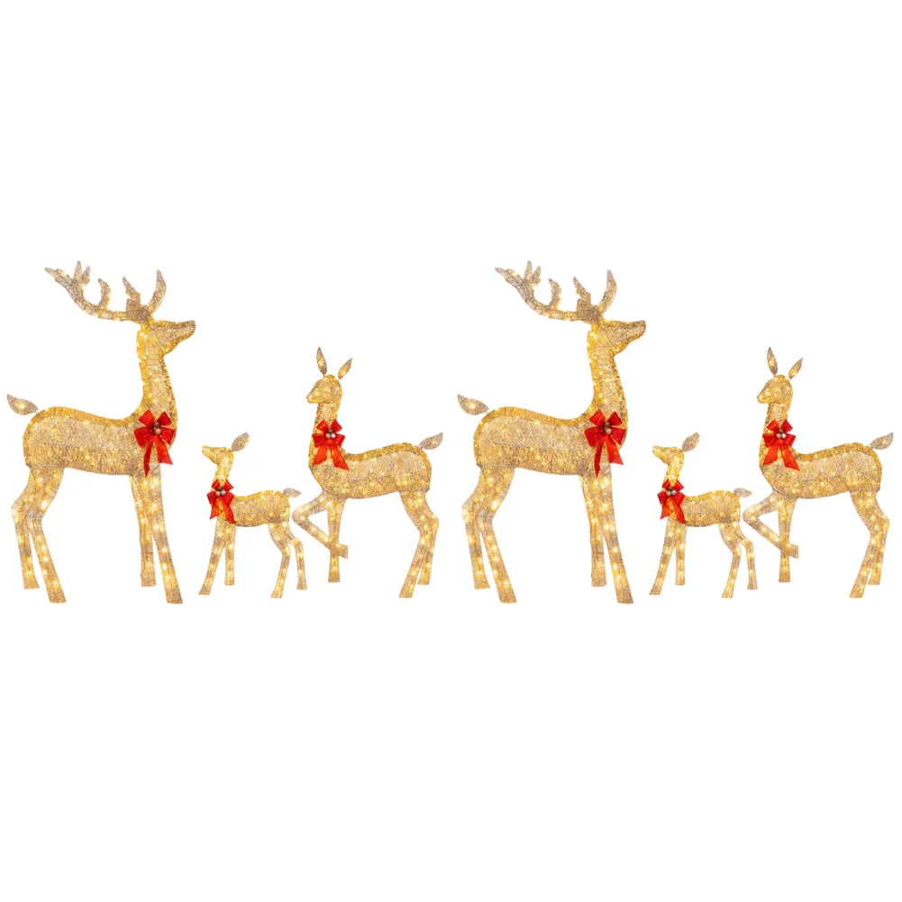 Christmas Deer Decoration with Light Lighted Cute Reindeer Xmas Decor Elk Luminous Sculptures for Yard Patio Lawn Garden Party