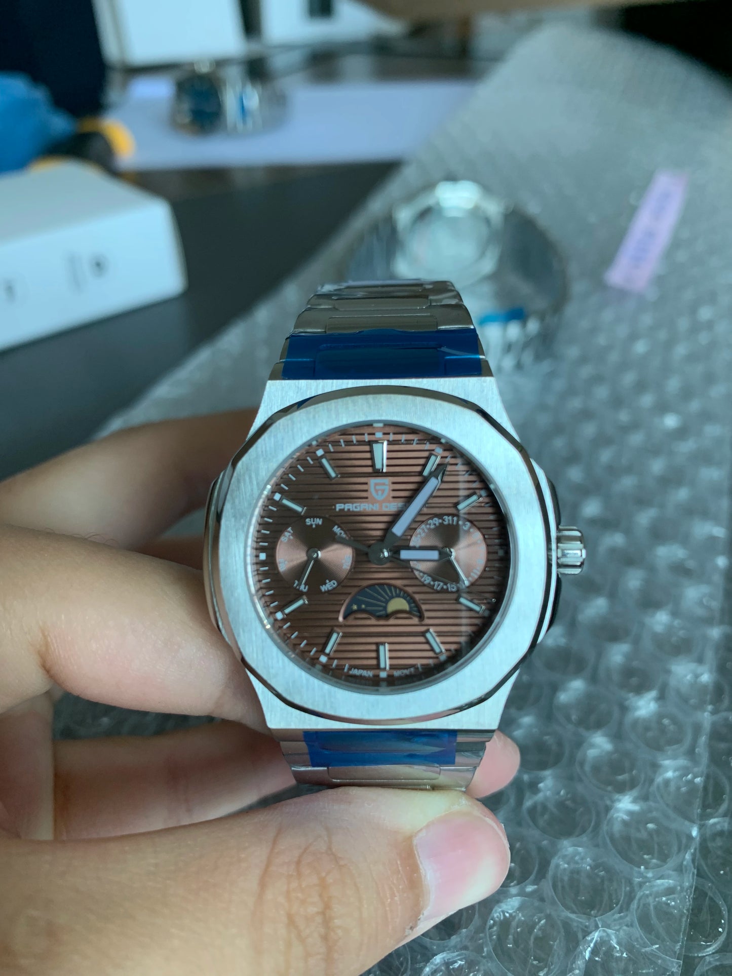 PAGANI DESIGN 2025 New Luxury Quartz Watches For Men Multifunctional Chronograph Moon phase Automatic Date Week Wristwatch Women