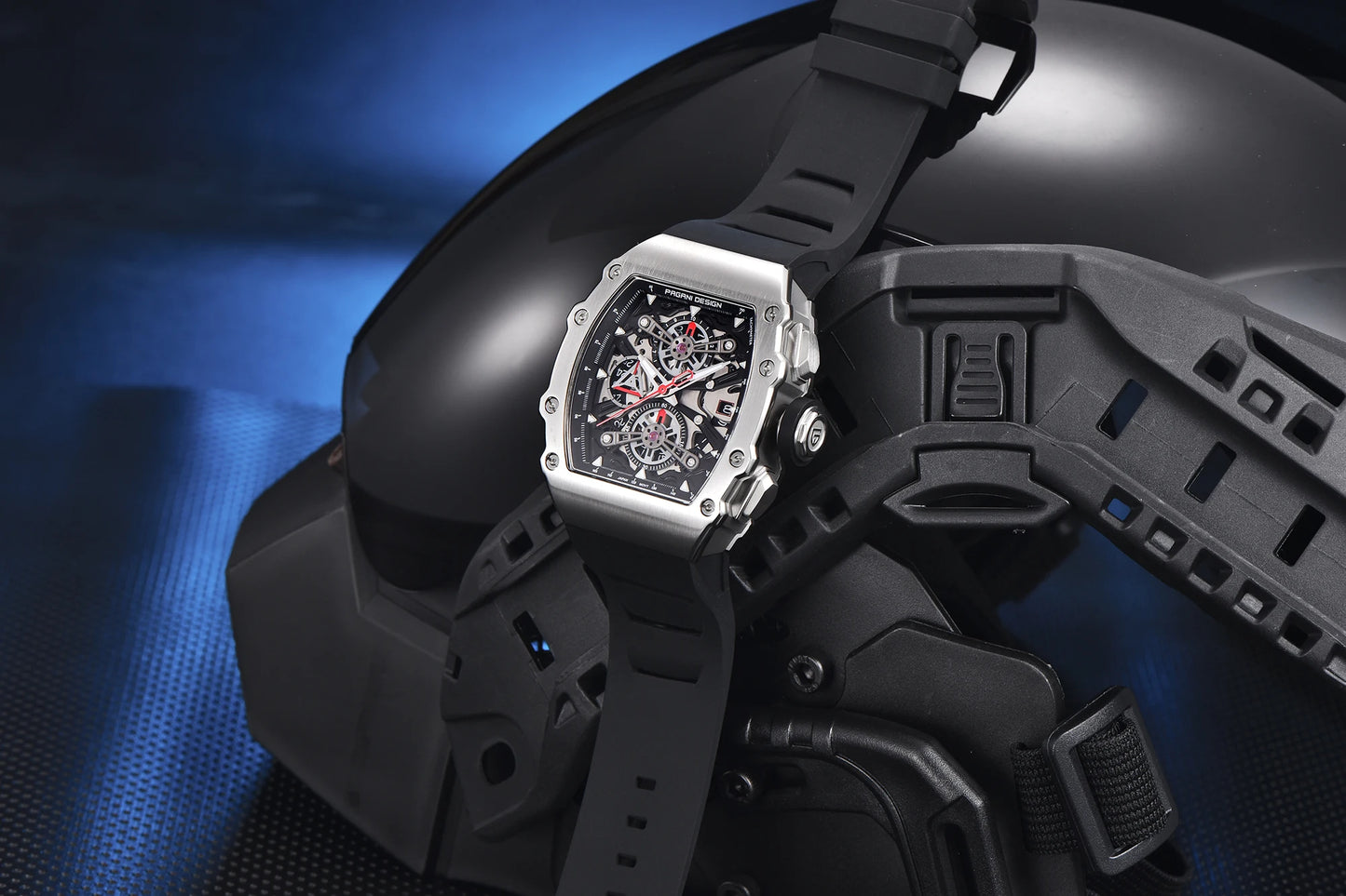 PAGANI DESIGN 2025 Barrel Shaped Hollow Classic Men Quartz Watches Multiple Time Zone Sapphire Glass Waterproof Chronograph Gift