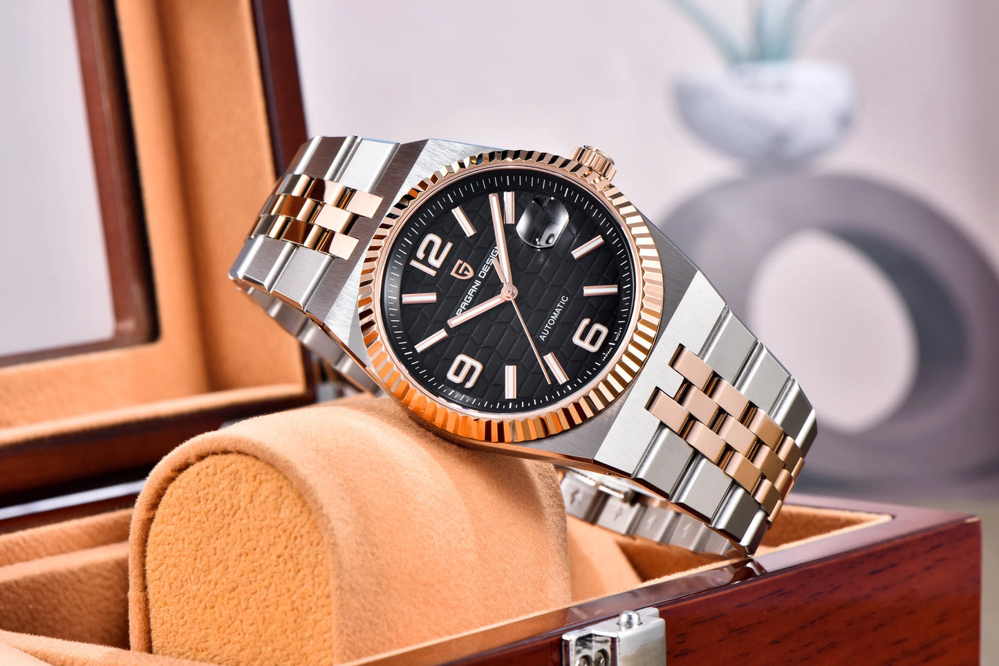 PAGANI DESIGN 3D Rhombus Dial Watches Luxury Automatic Watch Men Stainless steel Mechanical Wristwatch For Gift Box 2025 New