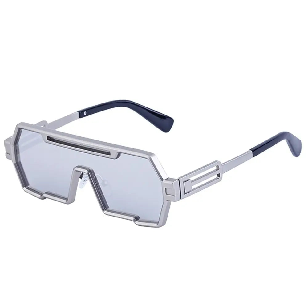Metal Steampunk Sunglasses Trendy Punk UV400 Protection Shades Big Frame Irregular Square Sun Glasses for Men