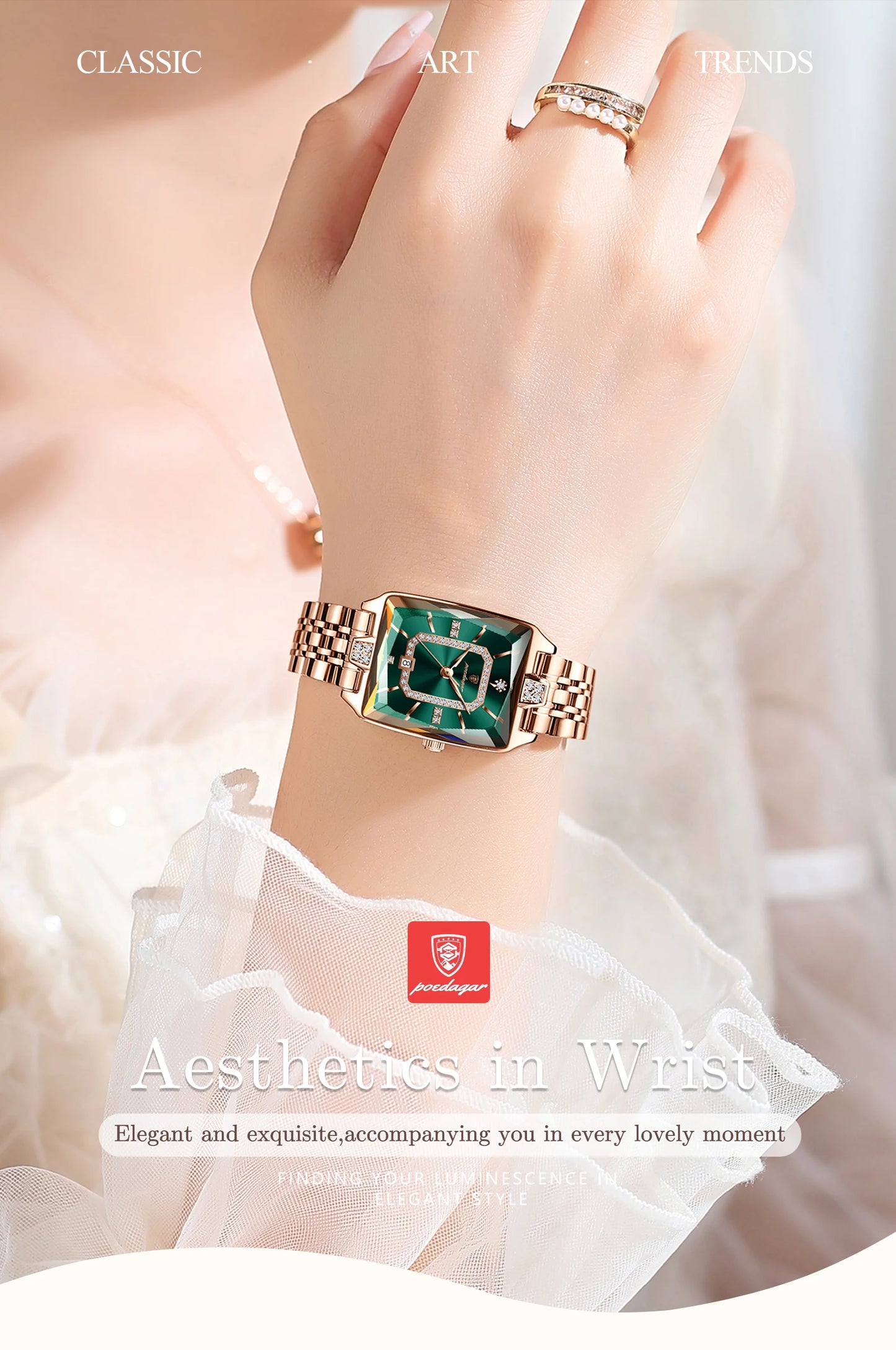 POEDAGAR Luxury Brand Ladies Wristwatch Waterproof Stainless Steel Date Women Watch Casual Fashion Quartz Women’s Watches Reloj