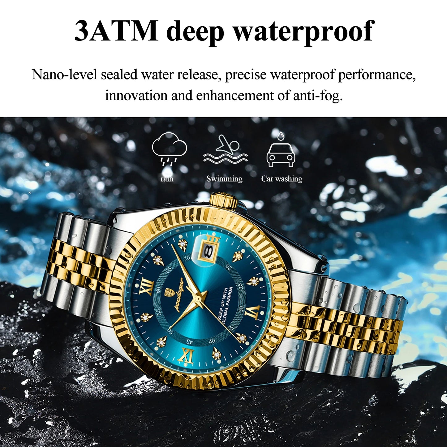 POEDAGAR Luxury Man Quartz Wristwatch Waterproof Luminous Date Stainless Steel Watch For Men Military Sports Men's Watches Reloj