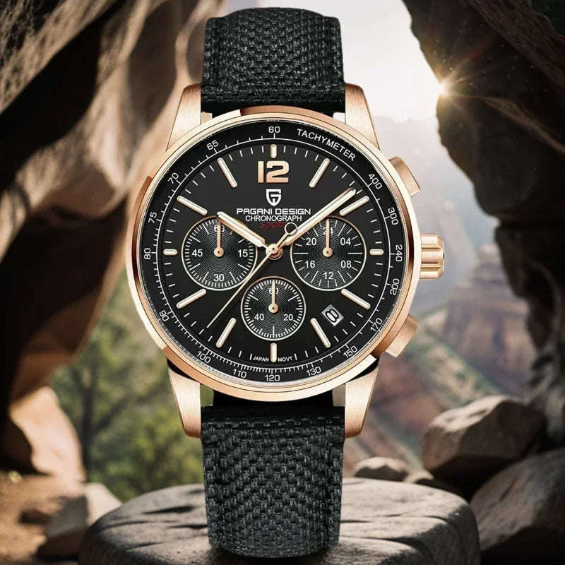 Pagani Design's new 41mm men's multifunctional quartz watch, sapphire crystal chronograph, VK63 men's watch