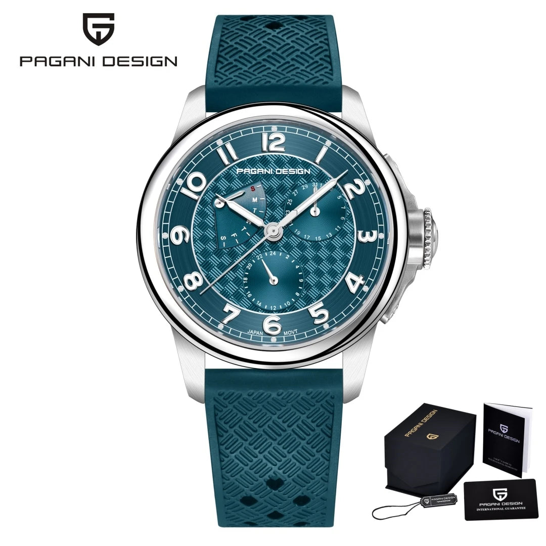 PAGANI DESIGN 2024 New Men's Quartz Watches VH88 Multifunction Stainless Steel Sapphire Business Sport Clock Watch for Men