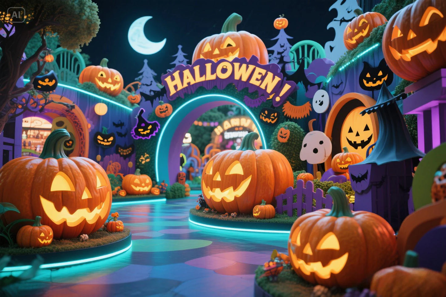 Santa and Christmas Tree Decoration with Lighting for Holiday Parties for Christmas Halloween Easter New Year Thanksgiving