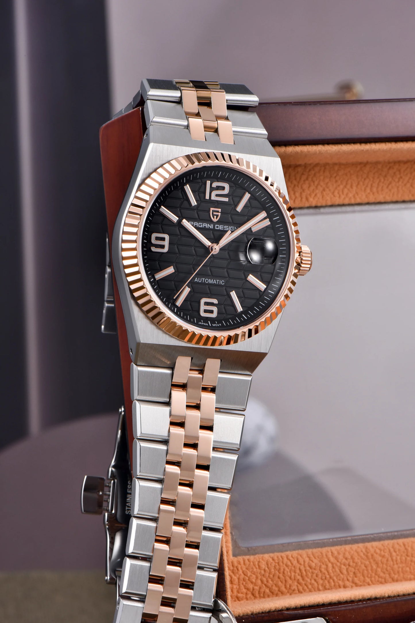 PAGANI DESIGN 3D Rhombus Dial Watches Luxury Automatic Watch Men Stainless steel Mechanical Wristwatch For Gift Box 2025 New