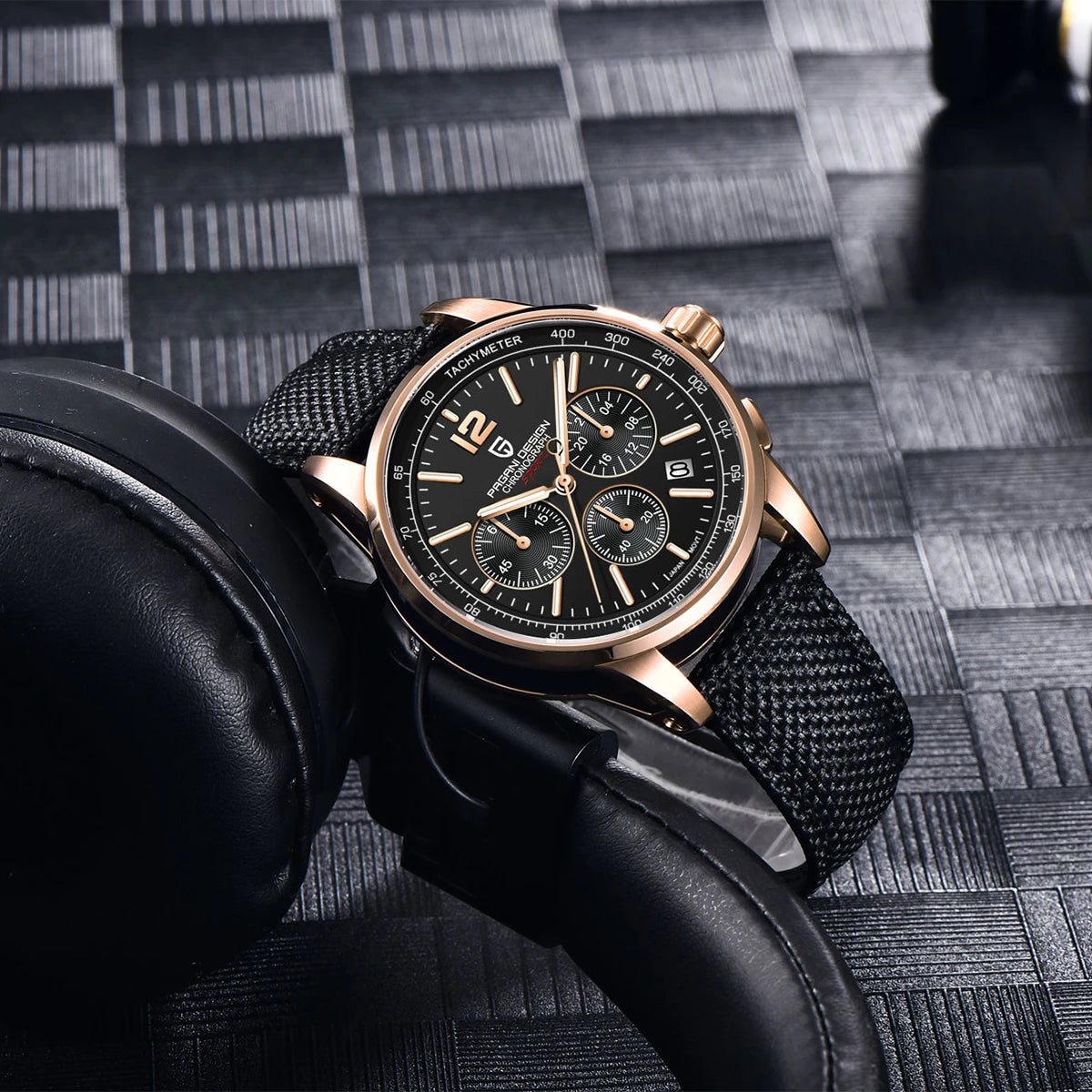 Pagani Design's new 41mm men's multifunctional quartz watch, sapphire crystal chronograph, VK63 men's watch