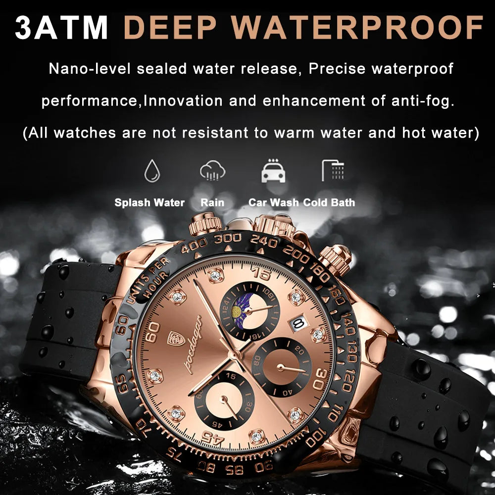 POEDAGAR High Quality Luxury Men Wristwatch Waterproof Luminous Chronograph Date Men's Quartz Watch Outdoor Fashion Man Watches