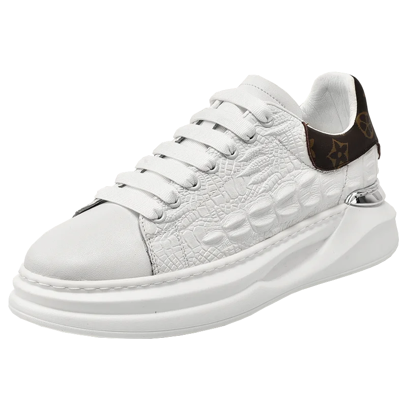 Men's Sneakers Genuine Leather Breathable Casual Shoes Light Anti Slip Walking Loafers Academy Style Board Shoes Tenis Masculino